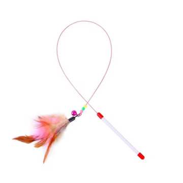 Feather teaser wand with bell and beads
